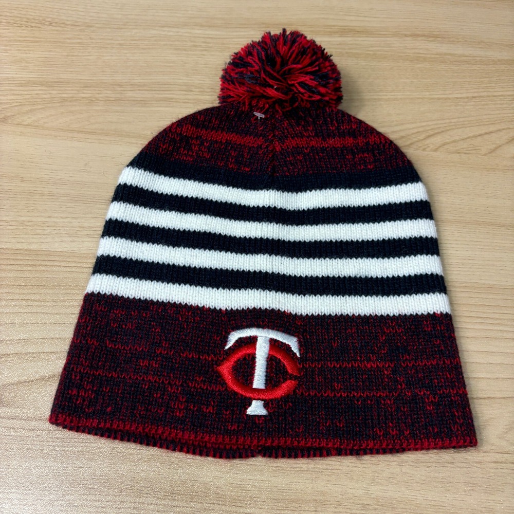 Minnesota Twins Hat Winter Cap Mens Blue Beanie Pom Pom MLB Baseball Thing A4